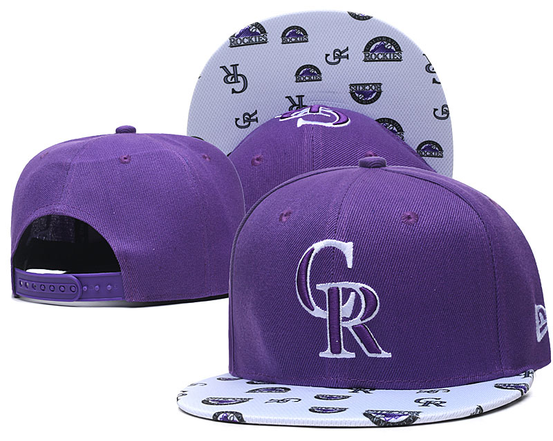 Rockies Team Logo Purple White Adjustable Hat TX