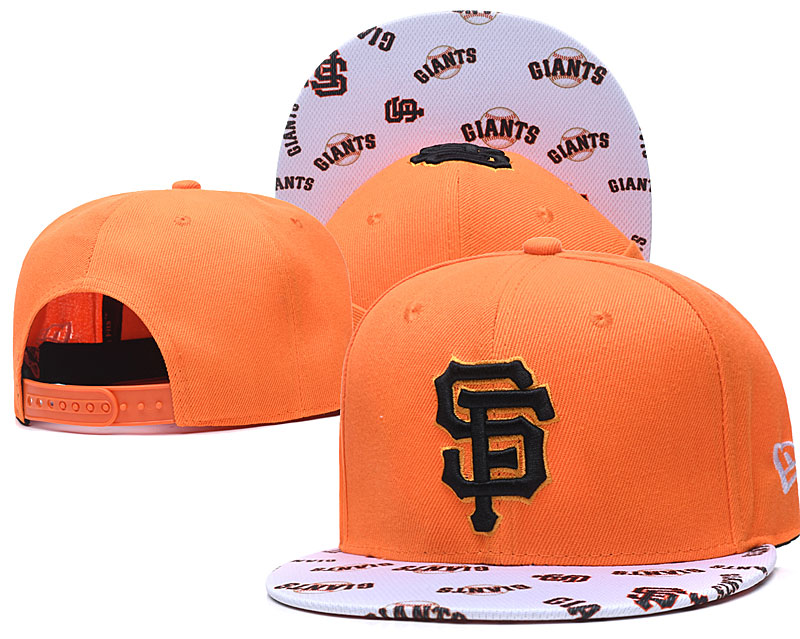 San Francisco Giants Team Logo Orange White Adjustable Hat TX