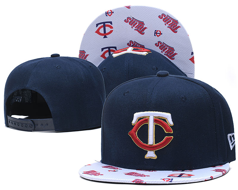 Twins Team Logo Navy White Adjustable Hat TX