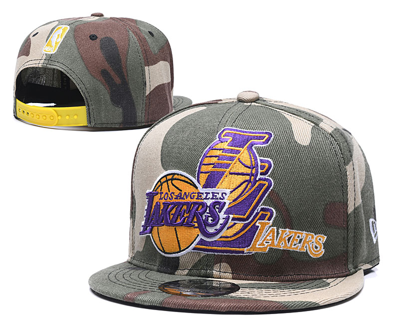 Lakers Team Logo Olive Adjustable Hat LH
