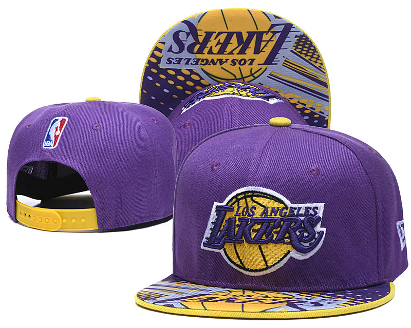 Lakers Team Logo Purple Adjustable Hat LH