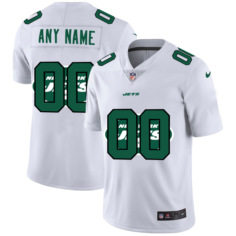 Nike Jets Customized White Team Big Logo Vapor Untouchable Limited Jersey