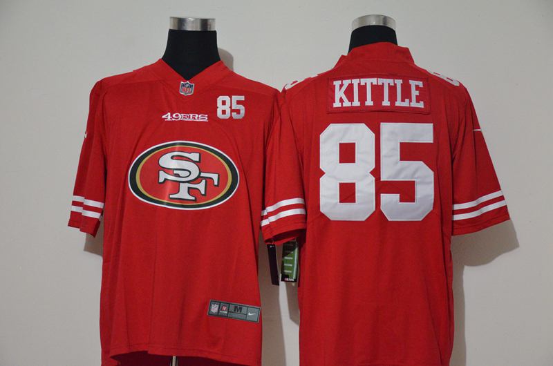 Nike 49ers 85 George Kittle Red Team Big Logo Number Vapor Untouchable Limited Jersey