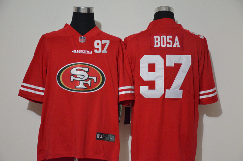 Nike 49ers 97 Nick Bosa Red Team Big Logo Number Vapor Untouchable Limited Jersey