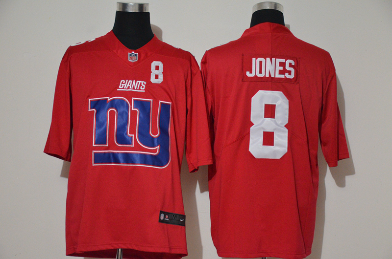 Nike Giants 8 Daniel Jones Red Team Big Logo Number Vapor Untouchable Limited Jersey