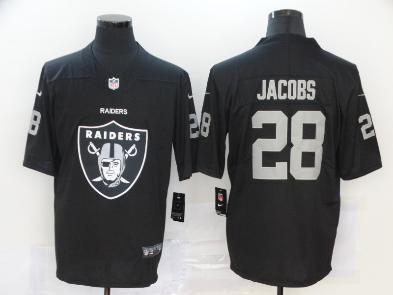 Nike Raiders 28 Josh Jacobs Black Team Big Logo Vapor Untouchable Limited Jersey - Click Image to Close