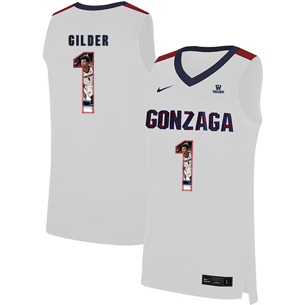 Gonzaga Bulldogs 1 Admon Gilder White Fashion College Basketball Jersey