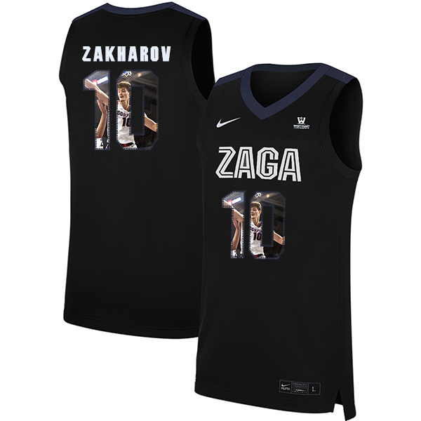 Gonzaga Bulldogs 10 Pavel Zakharov Black Fashion College Basketball Jersey