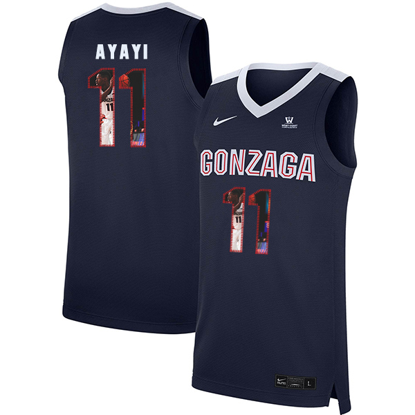 Gonzaga Bulldogs 11 Joel Ayayi Navy Fashion College Basketball Jersey