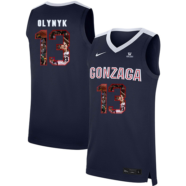 Gonzaga Bulldogs 13 Kelly Olynyk Navy Fashion College Basketball Jersey