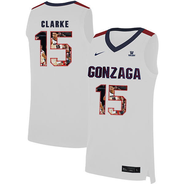 Gonzaga Bulldogs 15 Brandon Clarke White Fashion College Basketball Jersey