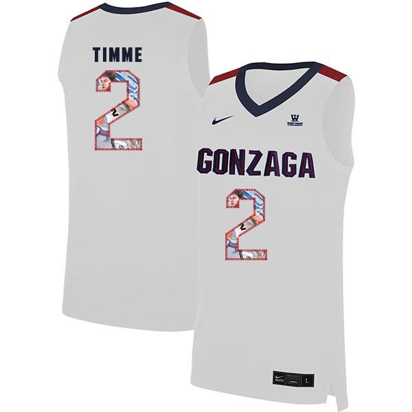 Gonzaga Bulldogs 2 Drew Timme White Fashion College Basketball Jersey