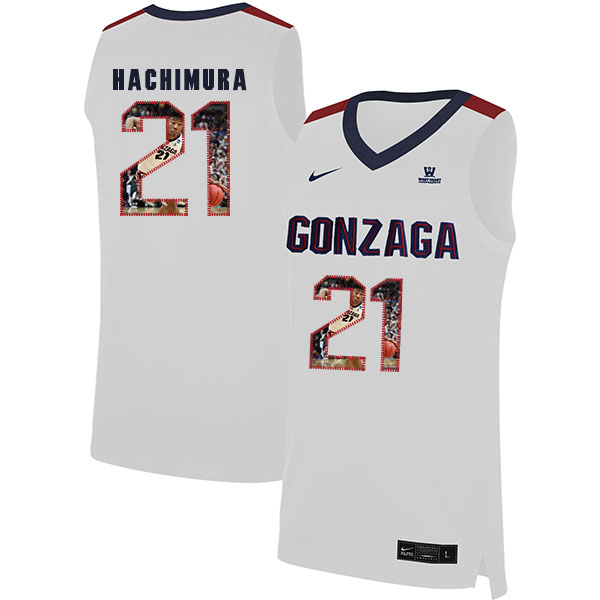 Gonzaga Bulldogs 21 Rui Hachimura White Fashion College Basketball Jersey