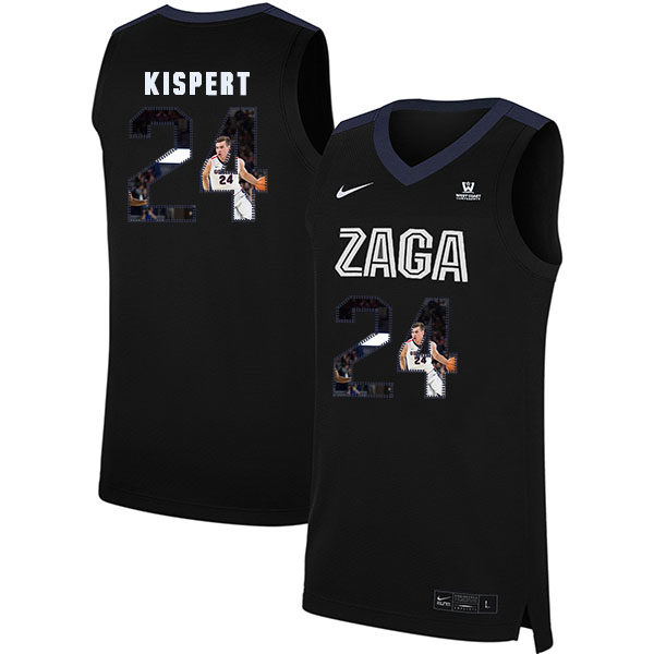 Gonzaga Bulldogs 24 Corey Kispert Black Fashion College Basketball Jersey