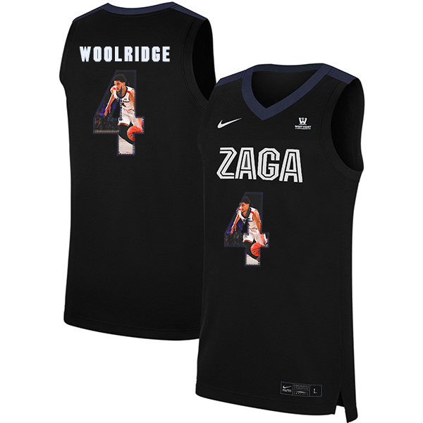 Gonzaga Bulldogs 4 Ryan Woolridge Black Fashion College Basketball Jersey