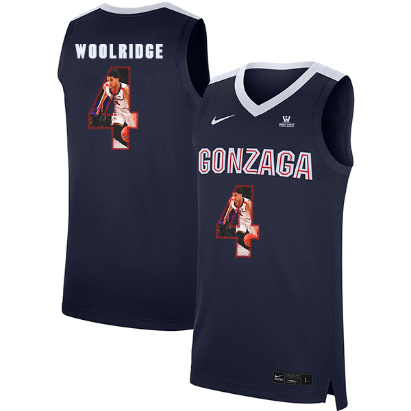 Gonzaga Bulldogs 4 Ryan Woolridge Navy Fashion College Basketball Jersey