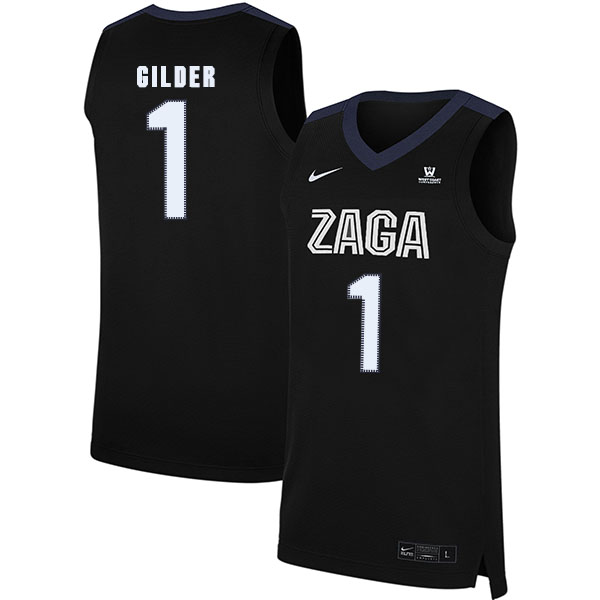 Gonzaga Bulldogs 1 Admon Gilder Black College Basketball Jersey