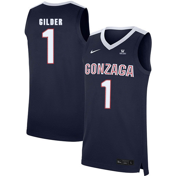 Gonzaga Bulldogs 1 Admon Gilder Navy College Basketball Jersey