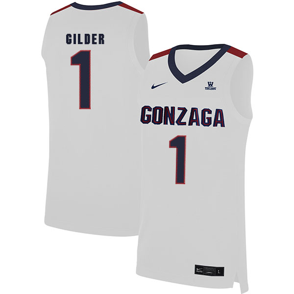 Gonzaga Bulldogs 1 Admon Gilder White College Basketball Jersey