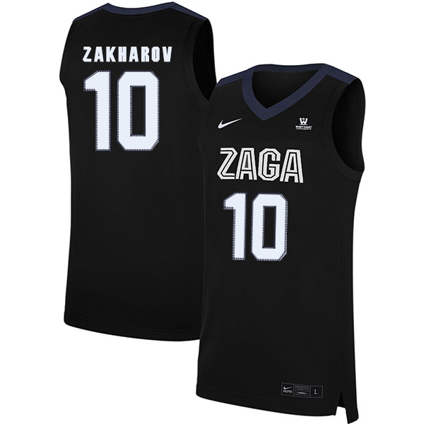 Gonzaga Bulldogs 10 Pavel Zakharov Black College Basketball Jersey - Click Image to Close