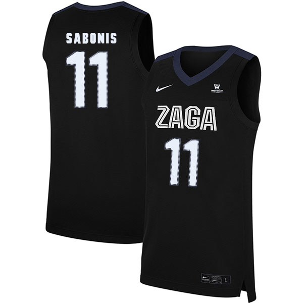 Gonzaga Bulldogs 11 Domantas Sabonis Black College Basketball Jersey