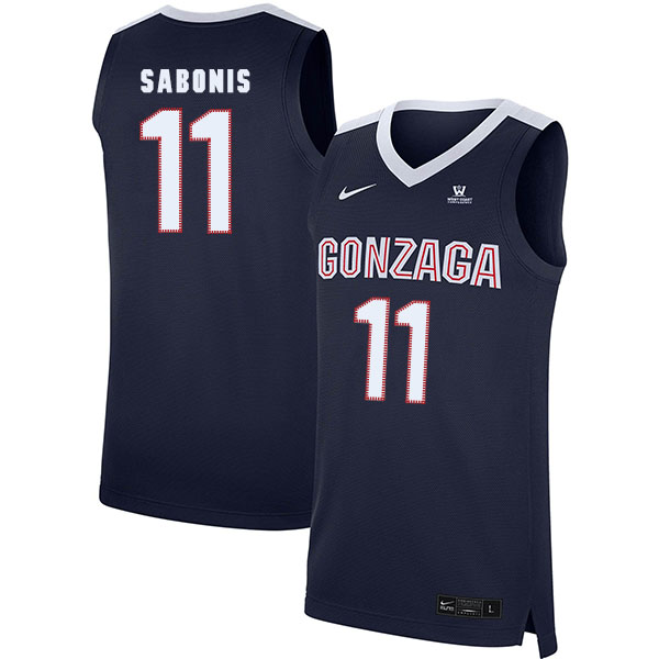 Gonzaga Bulldogs 11 Domantas Sabonis Navy College Basketball Jersey