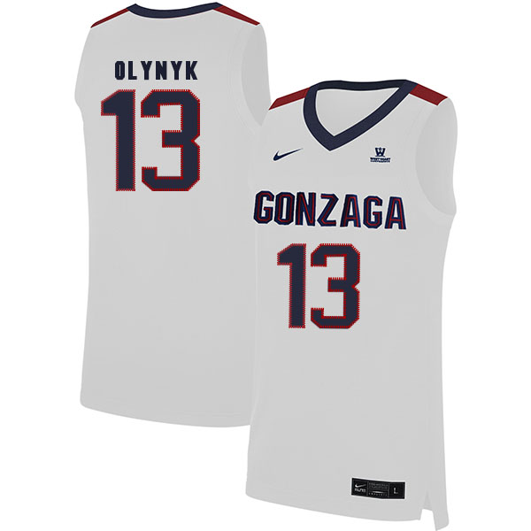 Gonzaga Bulldogs 13 Kelly Olynyk White College Basketball Jersey