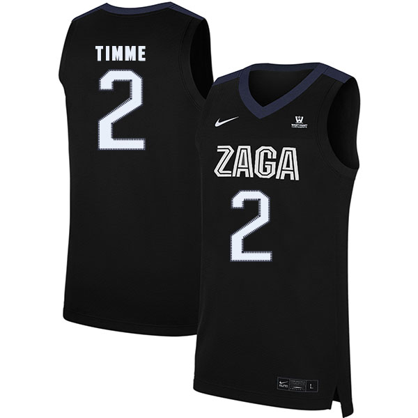 Gonzaga Bulldogs 2 Drew Timme Black College Basketball Jersey