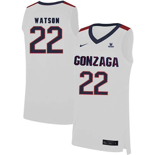 Gonzaga Bulldogs 22 Anton Watson White College Basketball Jersey