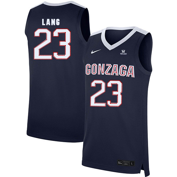 Gonzaga Bulldogs 23 Matthew Lang Navy College Basketball Jersey