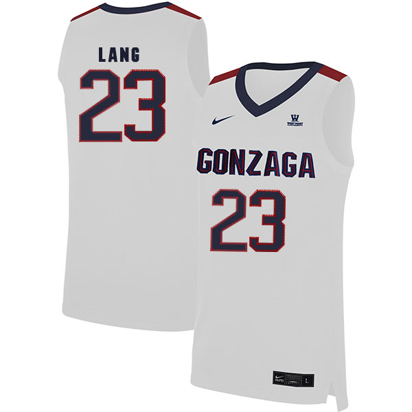 Gonzaga Bulldogs 23 Matthew Lang White College Basketball Jersey