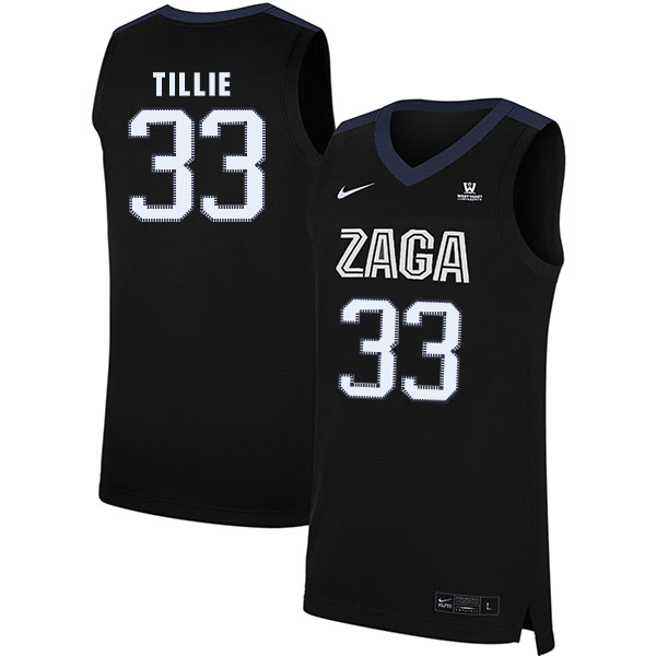 Gonzaga Bulldogs 33 Killian Tillie Black College Basketball Jersey