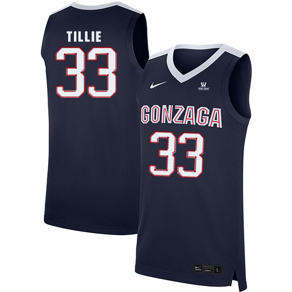 Gonzaga Bulldogs 33 Killian Tillie Navy College Basketball Jersey