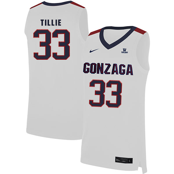 Gonzaga Bulldogs 33 Killian Tillie White College Basketball Jersey