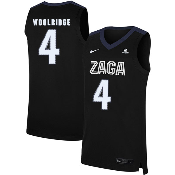 Gonzaga Bulldogs 4 Ryan Woolridge Black College Basketball Jersey