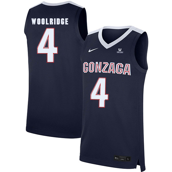 Gonzaga Bulldogs 4 Ryan Woolridge Navy College Basketball Jersey