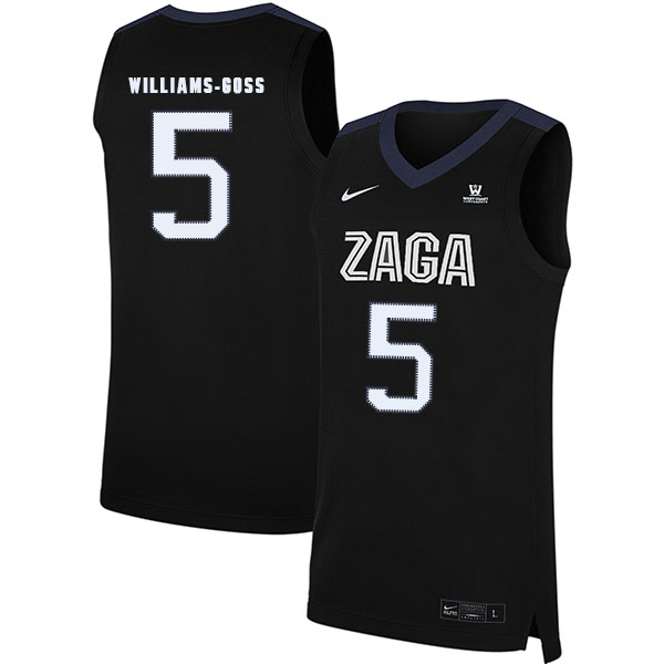 Gonzaga Bulldogs 5 Nigel Williams Goss Black College Basketball Jersey