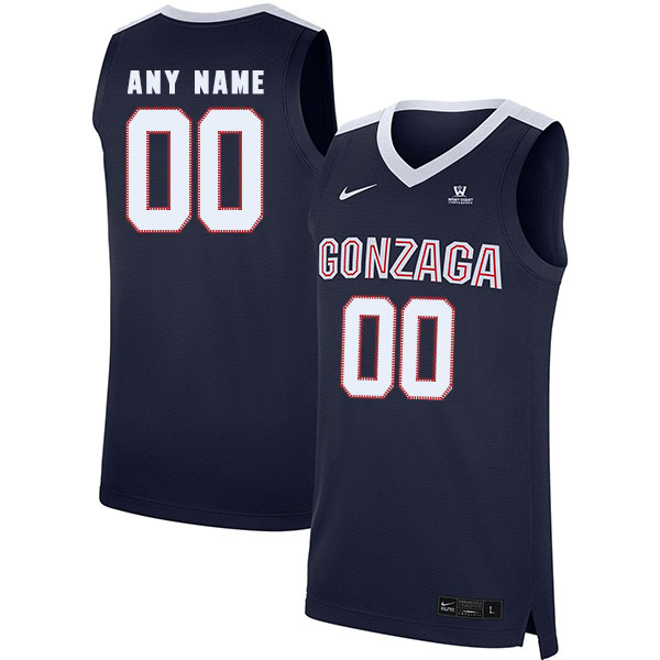 Gonzaga Bulldogs Customized Navy College Basketball Jersey