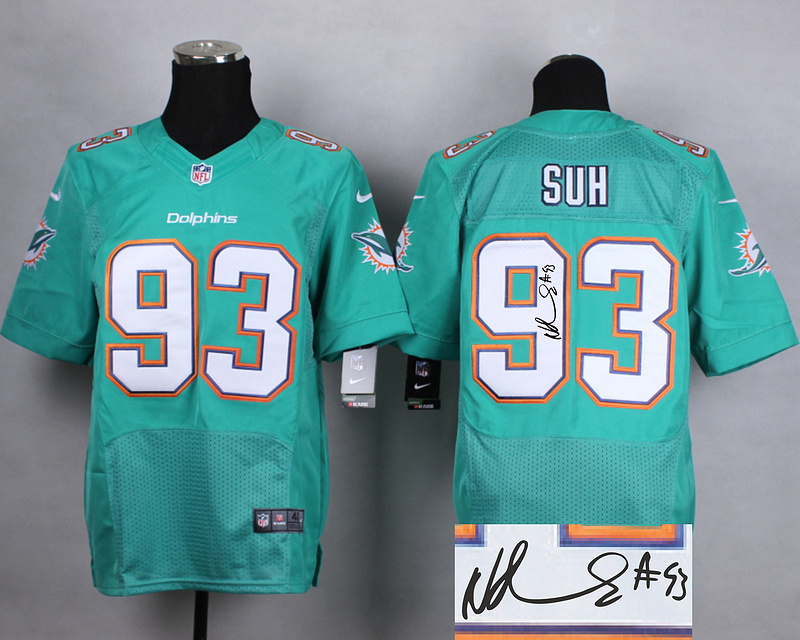 Nike Dolphins 93 Ndamukong Suh Green Elite Signature Edition Jerseys - Click Image to Close