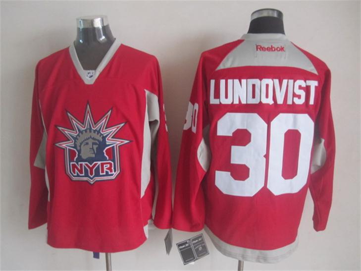 Rangers 30 Lundqvist Red Statue of Liberty Throwback Jersey