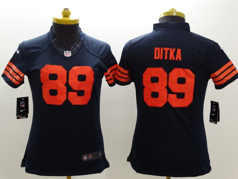 Nike Bears 89 Ditka Blue Women Limited Jersey