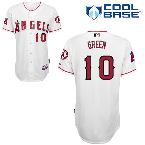 Angels 10 Green White Cool Base Jerseys