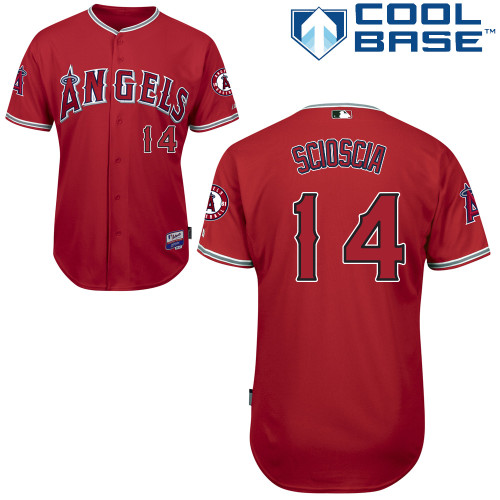Angels 14 Scioscia Red Cool Base Jerseys