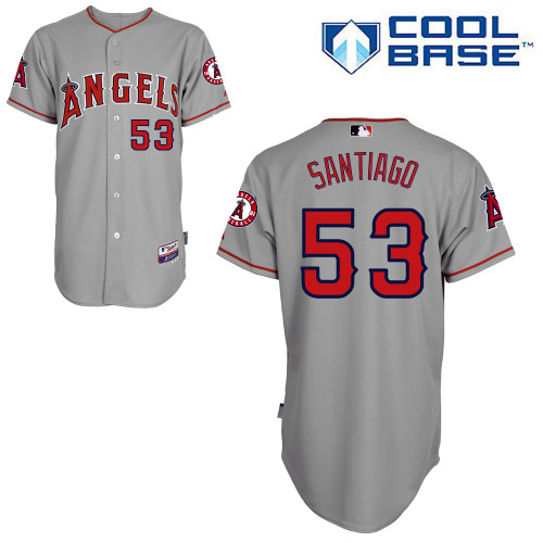 Angels 53 Santiago Grey Cool Base Jerseys
