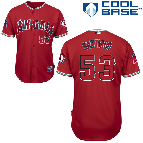Angels 53 Santiago Red Cool Base Jerseys