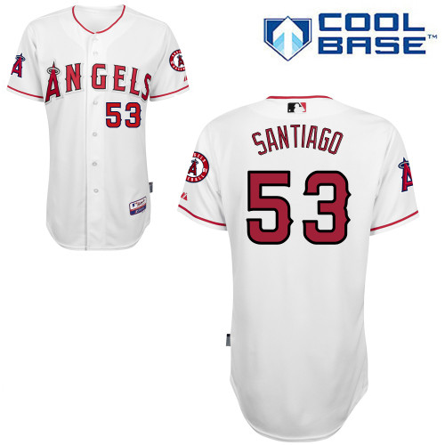 Angels 53 Santiago White Cool Base Jerseys