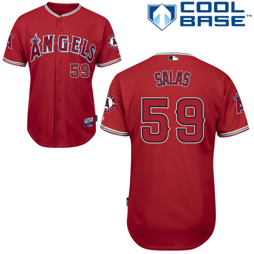Angels 59 Salas Red Cool Base Jerseys