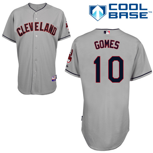 Indians 10 Gomes Grey Cool Base Jerseys