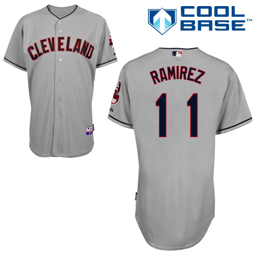 Indians 11 Ramirez Grey Cool Base Jerseys - Click Image to Close