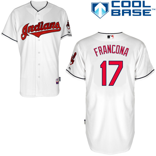 Indians 17 Francona White Cool Base Jerseys